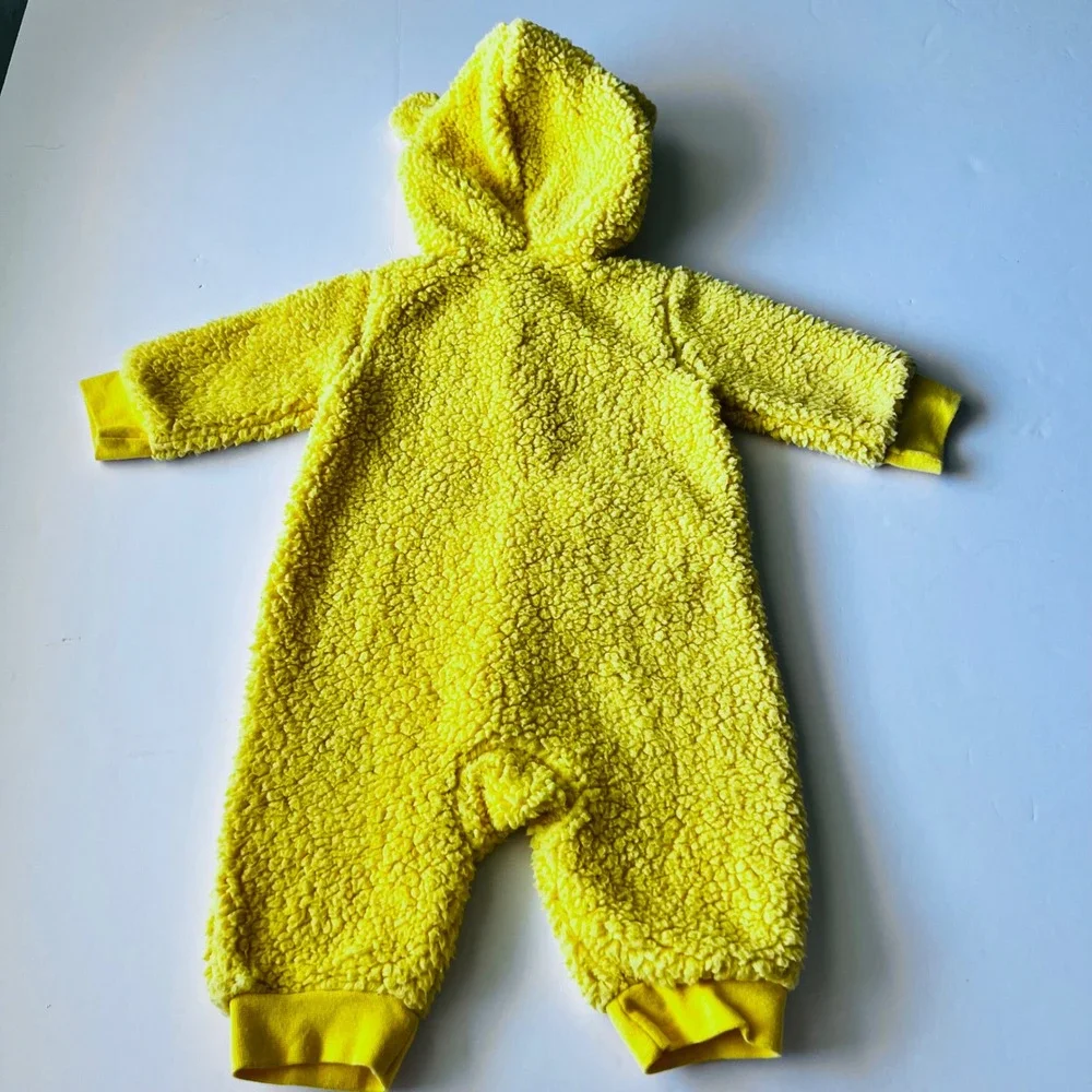 Disney Baby Winnie the Pooh Sherpa‎ Suit 3-6M Hooded Bear Ears Cozy
